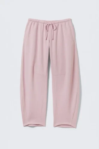 Low Rise Barrel Leg Sweatpants – Light Dusty Pink