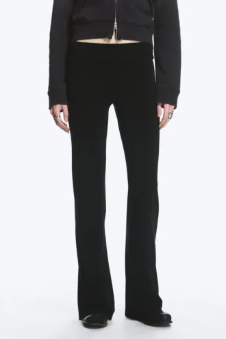 Low Rise Bootcut Jersey Trousers – Black