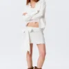 Low Rise Bow Detail Mini Wrap Skirt – Off-White Low Rise Bow Detail Mini Wrap Skirt – Off-White