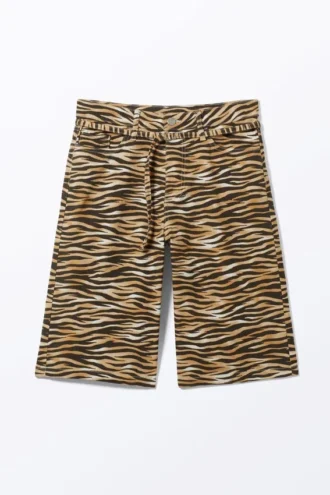 Low Rise Cargo Cotton Twill Jorts – Tiger-Striped