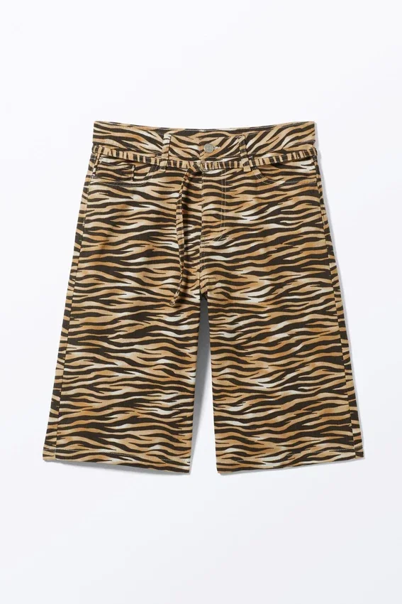 Low Rise Cargo Cotton Twill Jorts – Tiger-Striped Low Rise Cargo Cotton Twill Jorts – Tiger-Striped