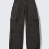 Low Rise Cargo Strap Twill Trousers – Dark Grey Low Rise Cargo Strap Twill Trousers – Dark Grey