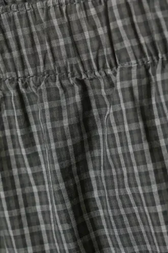 Low Rise Cotton Shorts – Checked Dark Mole