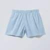 Low Rise Cotton Shorts – Striped Light Blue Low Rise Cotton Shorts – Striped Light Blue