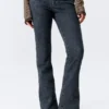 Low Rise Curve Yoke Flared Jeans – Desert Blue – Dark Blue Low Rise Curve Yoke Flared Jeans – Desert Blue – Dark Blue