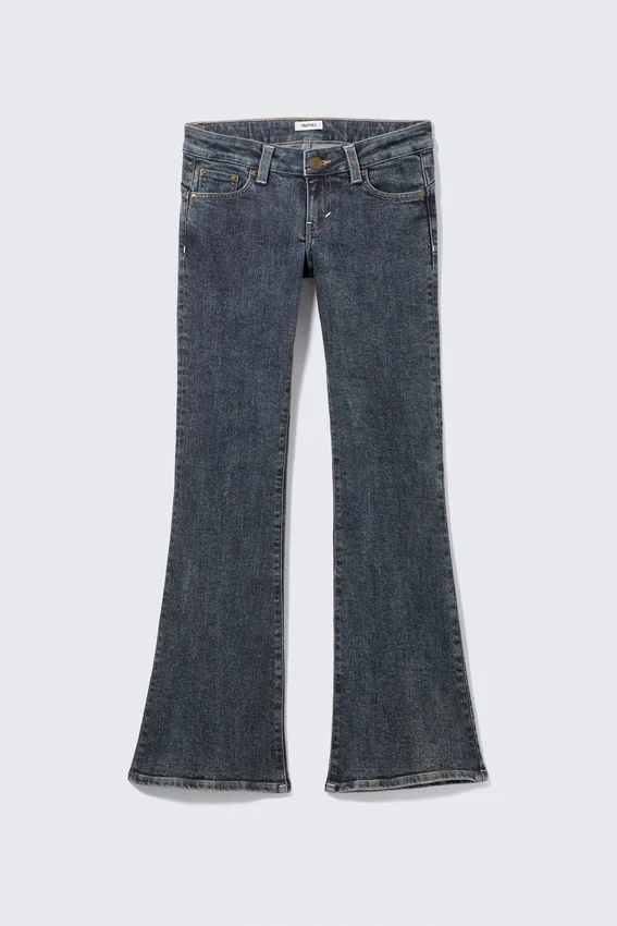Low Rise Curve Yoke Flared Jeans – Desert Blue – Dark Blue Low Rise Curve Yoke Flared Jeans – Desert Blue – Dark Blue