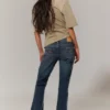 Low Rise Embellished Flared Jeans – Embellished Blue – Dark Blue Low Rise Embellished Flared Jeans – Embellished Blue – Dark Blue