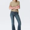 Low Rise Embellished Flared Jeans – Embellished Blue – Dark Blue Low Rise Embellished Flared Jeans – Embellished Blue – Dark Blue