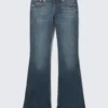 Low Rise Embellished Flared Jeans – Embellished Blue – Dark Blue Low Rise Embellished Flared Jeans – Embellished Blue – Dark Blue