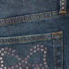 Low Rise Embellished Flared Jeans – Embellished Blue – Dark Blue Low Rise Embellished Flared Jeans – Embellished Blue – Dark Blue