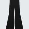 Low Rise Flared Jersey Trousers – Black Low Rise Flared Jersey Trousers – Black