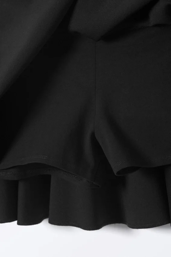 Low Rise Flared Mini Skort – Black Low Rise Flared Mini Skort – Black
