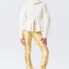 Low Rise Flared Stretch Trousers – Light Yellow – Floral Low Rise Flared Stretch Trousers – Light Yellow – Floral