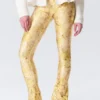 Low Rise Flared Stretch Trousers – Light Yellow – Floral Low Rise Flared Stretch Trousers – Light Yellow – Floral