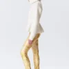 Low Rise Flared Stretch Trousers – Light Yellow – Floral Low Rise Flared Stretch Trousers – Light Yellow – Floral