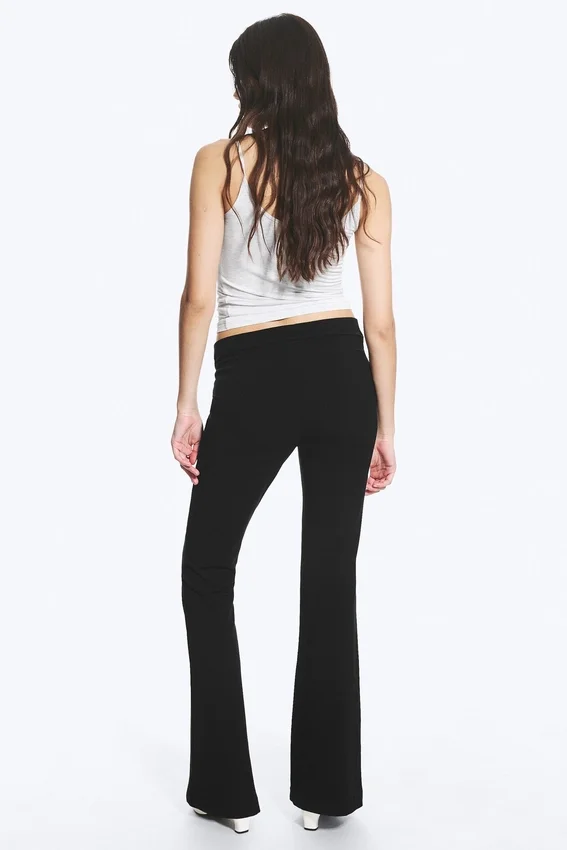 Low Rise Flared Suit Trousers – Black Low Rise Flared Suit Trousers – Black