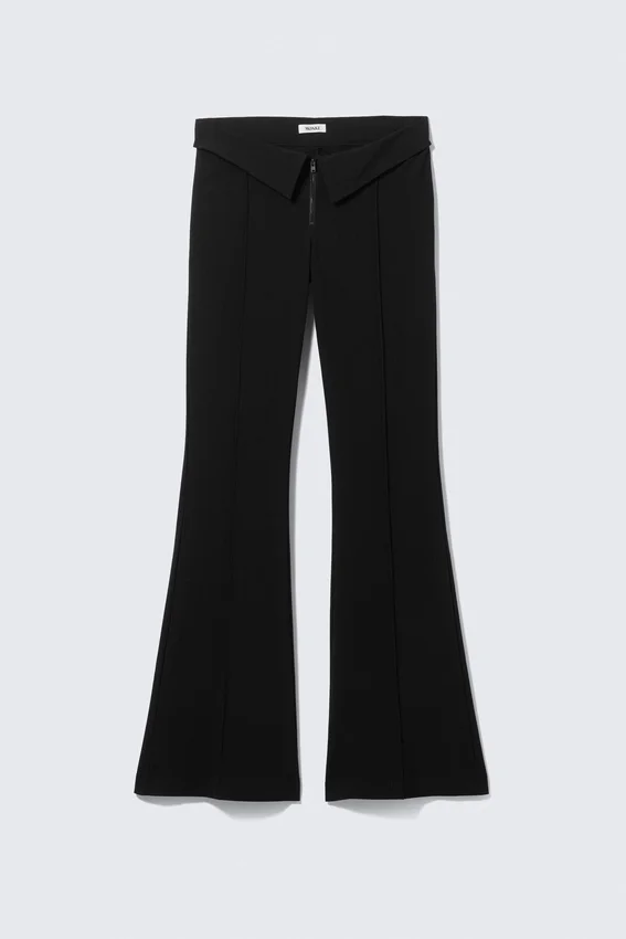 Low Rise Flared Suit Trousers – Black Low Rise Flared Suit Trousers – Black