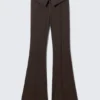 Low Rise Flared Suit Trousers – Dark Brown Low Rise Flared Suit Trousers – Dark Brown