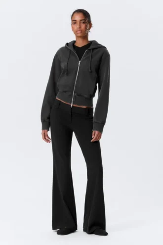 Low-Rise Flared Suiting Trousers – Black