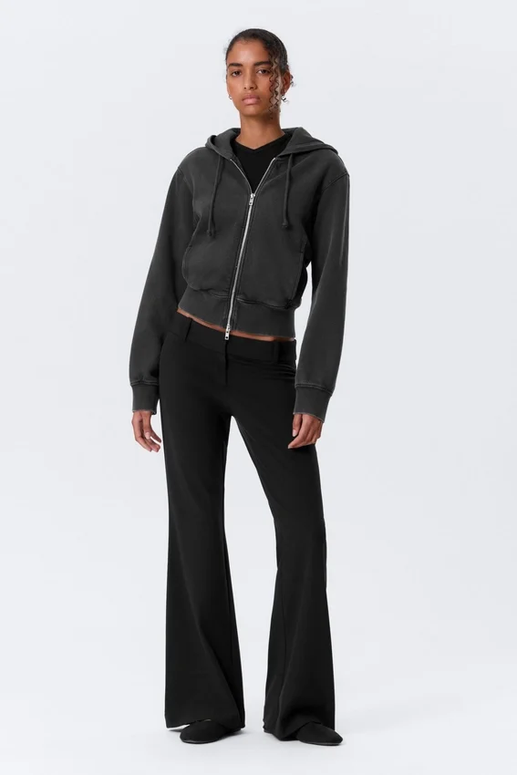 Low-Rise Flared Suiting Trousers – Black Low-Rise Flared Suiting Trousers – Black