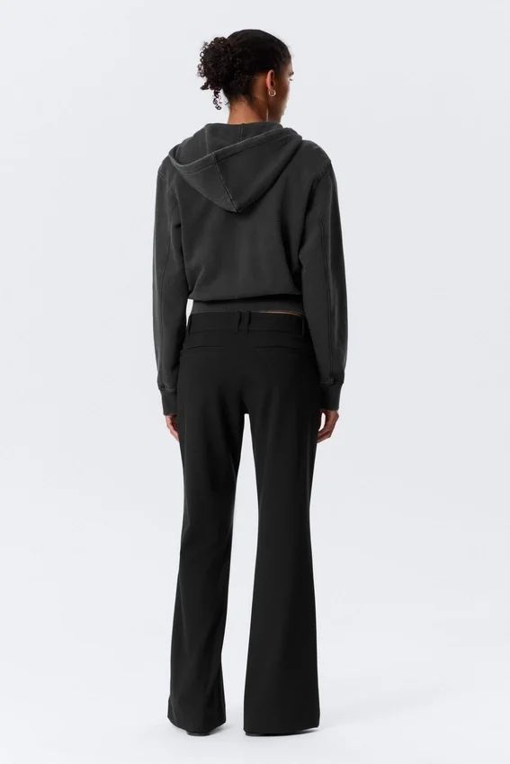 Low-Rise Flared Suiting Trousers – Black Low-Rise Flared Suiting Trousers – Black