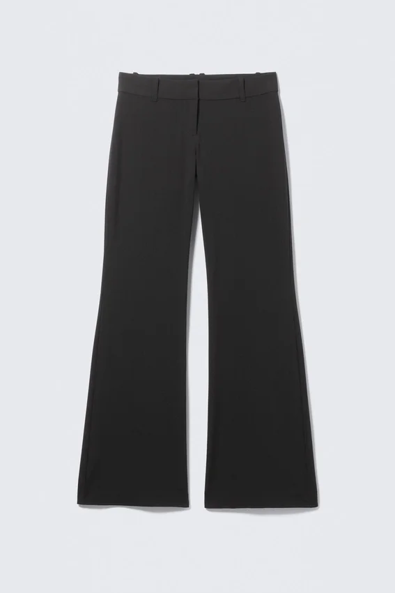 Low-Rise Flared Suiting Trousers – Black Low-Rise Flared Suiting Trousers – Black