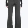 Low-Rise Flared Suiting Trousers – Dark Grey Melange Low-Rise Flared Suiting Trousers – Dark Grey Melange
