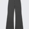 Low-Rise Flared Suiting Trousers – Dark Grey Melange Low-Rise Flared Suiting Trousers – Dark Grey Melange