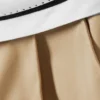 Low Rise Folded Waist Twill Trousers – Beige Low Rise Folded Waist Twill Trousers – Beige
