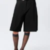 Low Rise Linen-Blend Suiting Shorts – Black Low Rise Linen-Blend Suiting Shorts – Black