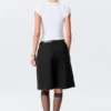 Low Rise Linen-Blend Suiting Shorts – Black Low Rise Linen-Blend Suiting Shorts – Black