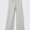 Low Rise Linen-Blend Trousers – Light Grey Low Rise Linen-Blend Trousers – Light Grey
