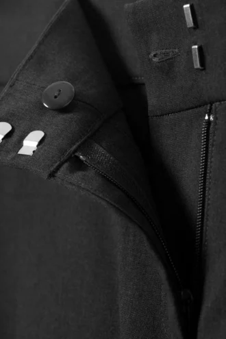 Low-Rise Loose Barrel Suiting Trousers – Dark Grey Melange Low-Rise Loose Barrel Suiting Trousers – Dark Grey Melange
