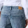 Low Rise Loose Barrel Workwear Jeans – Mid Blue – Medium Blue Low Rise Loose Barrel Workwear Jeans – Mid Blue – Medium Blue