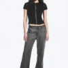 Low Rise Loose Bootcut Trousers – Dark Grey Low Rise Loose Bootcut Trousers – Dark Grey