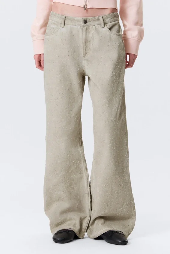 Low Rise Loose Bootcut Trousers – Light Mole Low Rise Loose Bootcut Trousers – Light Mole