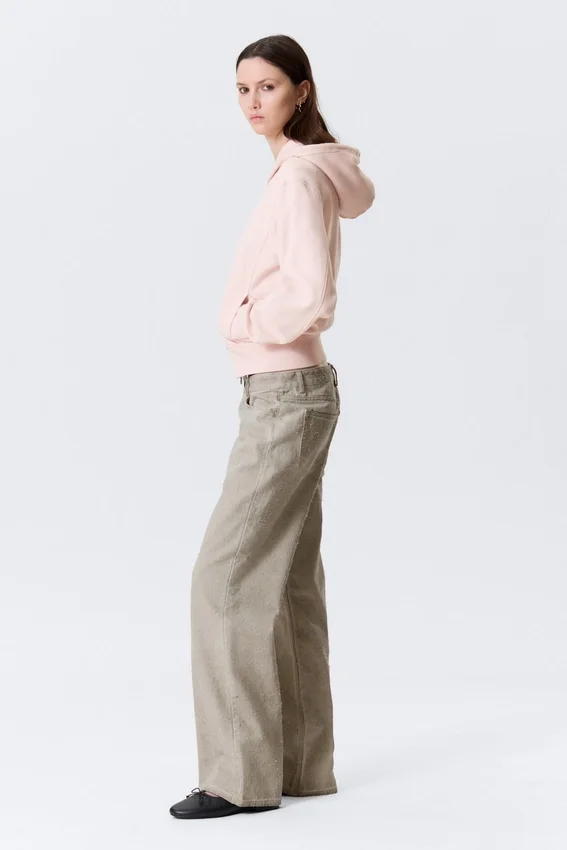 Low Rise Loose Bootcut Trousers – Light Mole Low Rise Loose Bootcut Trousers – Light Mole