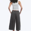 Low Rise Loose Cropped Trousers – Dark Grey Low Rise Loose Cropped Trousers – Dark Grey