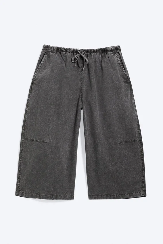 Low Rise Loose Cropped Trousers – Dark Grey Low Rise Loose Cropped Trousers – Dark Grey