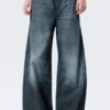 Low Rise Loose Fit Denim Joggers – Mid Blue – Dark Blue Low Rise Loose Fit Denim Joggers – Mid Blue – Dark Blue