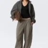 Low Rise Loose Pull-On Trousers – Grey Low Rise Loose Pull-On Trousers – Grey