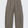 Low Rise Loose Pull-On Trousers – Grey Low Rise Loose Pull-On Trousers – Grey