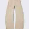 Low Rise Loose Studded Balloon Trousers – Beige Low Rise Loose Studded Balloon Trousers – Beige