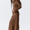Low Rise Loose Wide Leg Sweatpants – Brown Low Rise Loose Wide Leg Sweatpants – Brown
