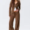 Low Rise Loose Wide Leg Sweatpants – Brown Low Rise Loose Wide Leg Sweatpants – Brown