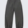 Low Rise Loose Wide Leg Track Trousers – Dark Grey Low Rise Loose Wide Leg Track Trousers – Dark Grey