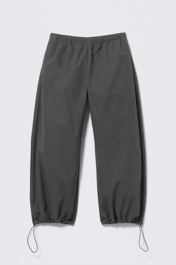 Low Rise Loose Wide Leg Track Trousers – Dark Grey Low Rise Loose Wide Leg Track Trousers – Dark Grey
