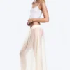 Low Rise Lyocell Maxi Skirt – Transparent Off-White Low Rise Lyocell Maxi Skirt – Transparent Off-White