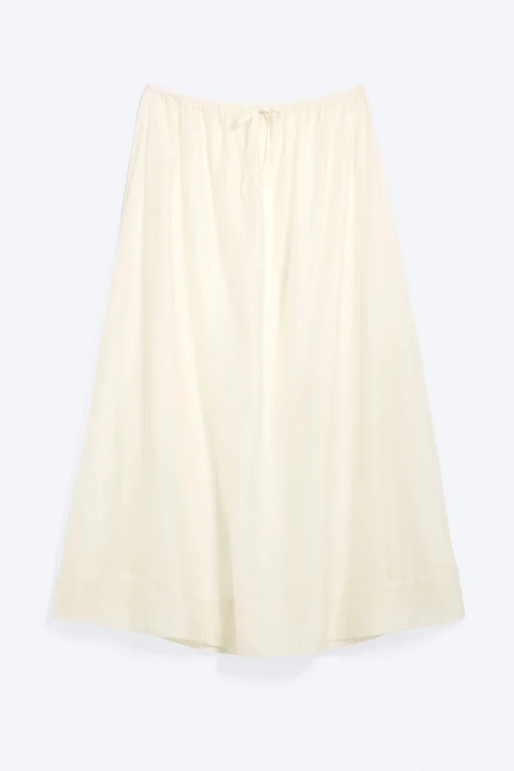 Low Rise Lyocell Maxi Skirt – Transparent Off-White Low Rise Lyocell Maxi Skirt – Transparent Off-White
