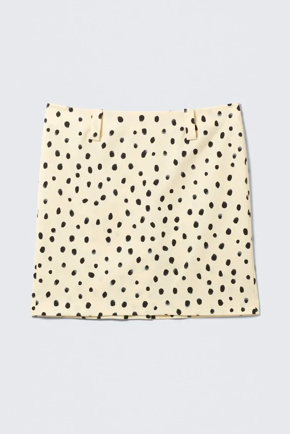 Low Rise Midi Skirt – Light Yellow – Dots Low Rise Midi Skirt – Light Yellow – Dots